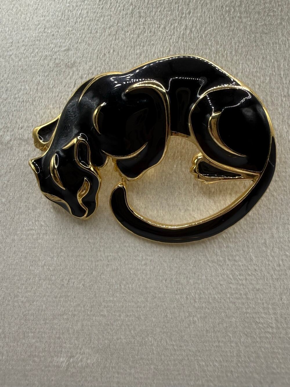 Trifari Black Enameled Panther